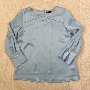 Banana Republic Blue Satin Work Blouse Top M
